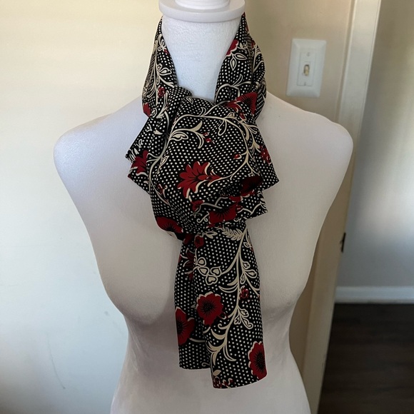 Tory Burch Accessories - TORY BURCH Retro Batik Reversible Square 100% Silk Floral Scarf